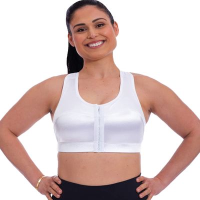 ENELL Women's Full Coverage High Impact Sports Bra (100) (US, Numeric, 1, Regular, Regular, White)