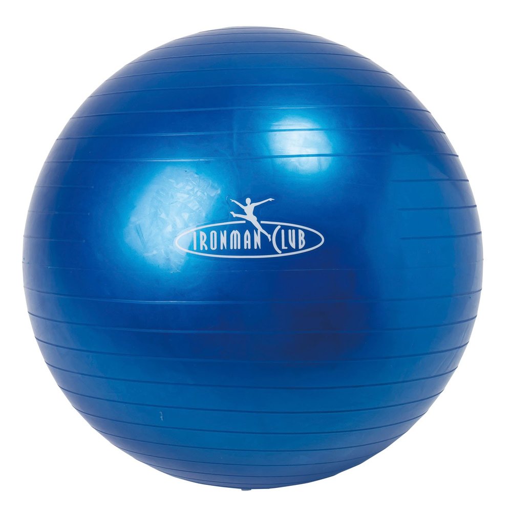 Ironman Club IMC-32 Yoga Ball, 25.6 inches (65 cm), Blue, Includes Pump, Balance, Training