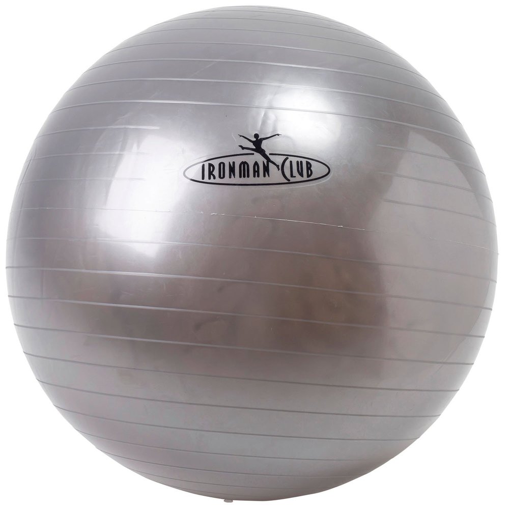 Ironman Club IMC-69 Yoga Ball 75 Pump Included, Silver, Diameter 29.5 inches (75 cm)