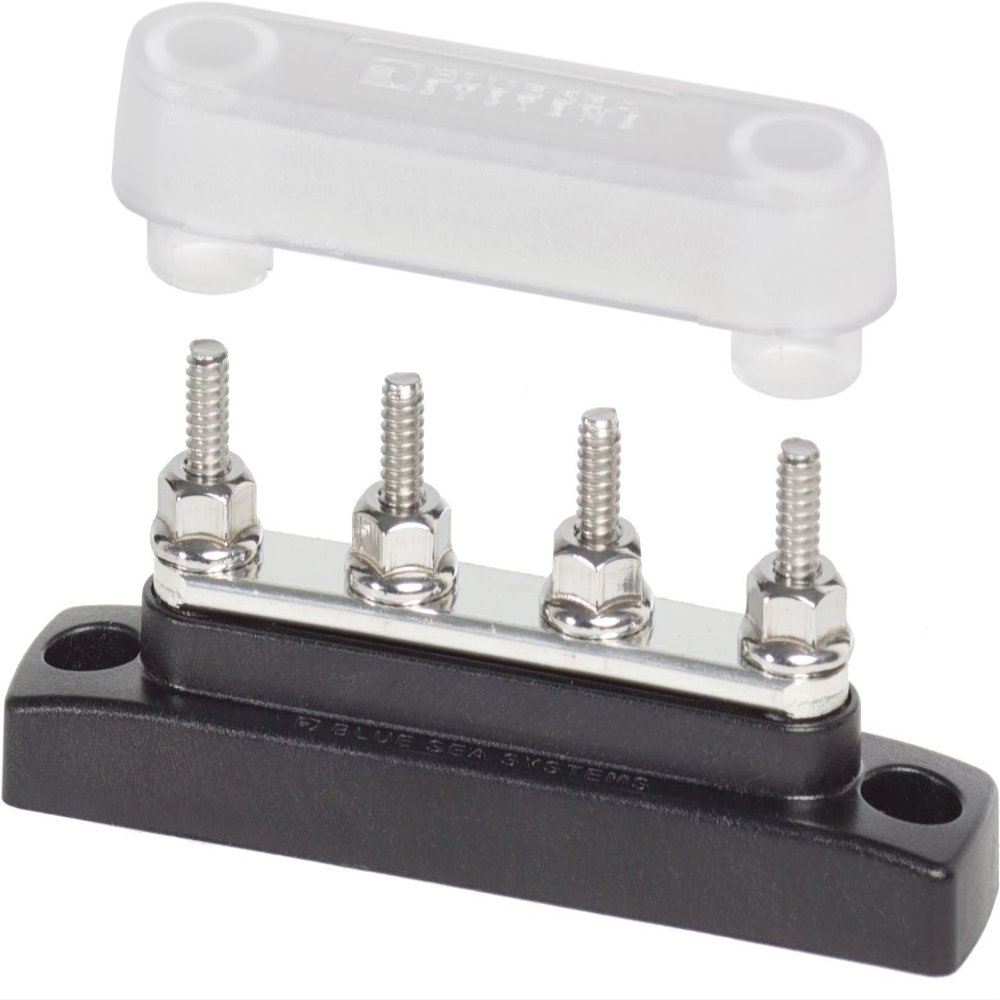Blue Sea Systems 2315 100 Amp Mini BusBar with 4 studs and a cover