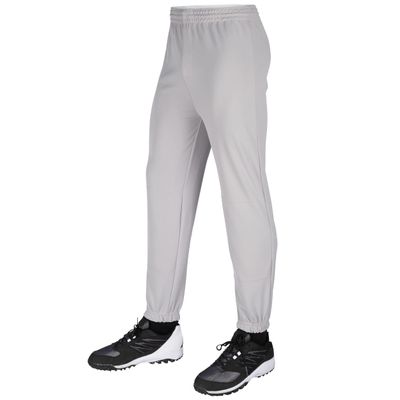 CHAMPRO boys Pull-up Baseball Performance Polyester Pull Up Pant, Grey, Large US