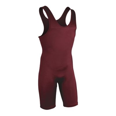 Brute Men's Lycra High Cut Wrestling Singlet Small,Maroon,Small