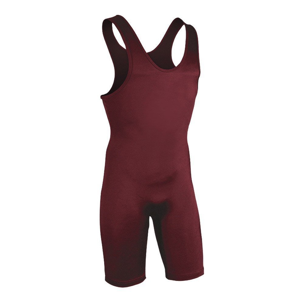 Brute Men's Lycra High Cut Wrestling Singlet Small,Maroon,Small