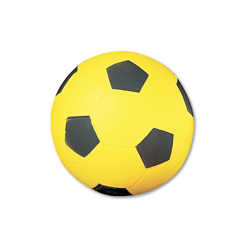 Champion Sports Coated High Density Foam Soccer Ball, Yellow, Black, 4