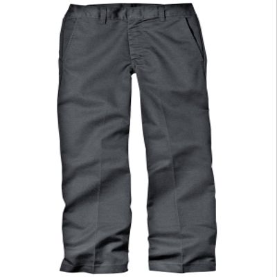 Dickies Little Boys' Classic Fit Flat Front Pant, Charcoal, 7 Regular