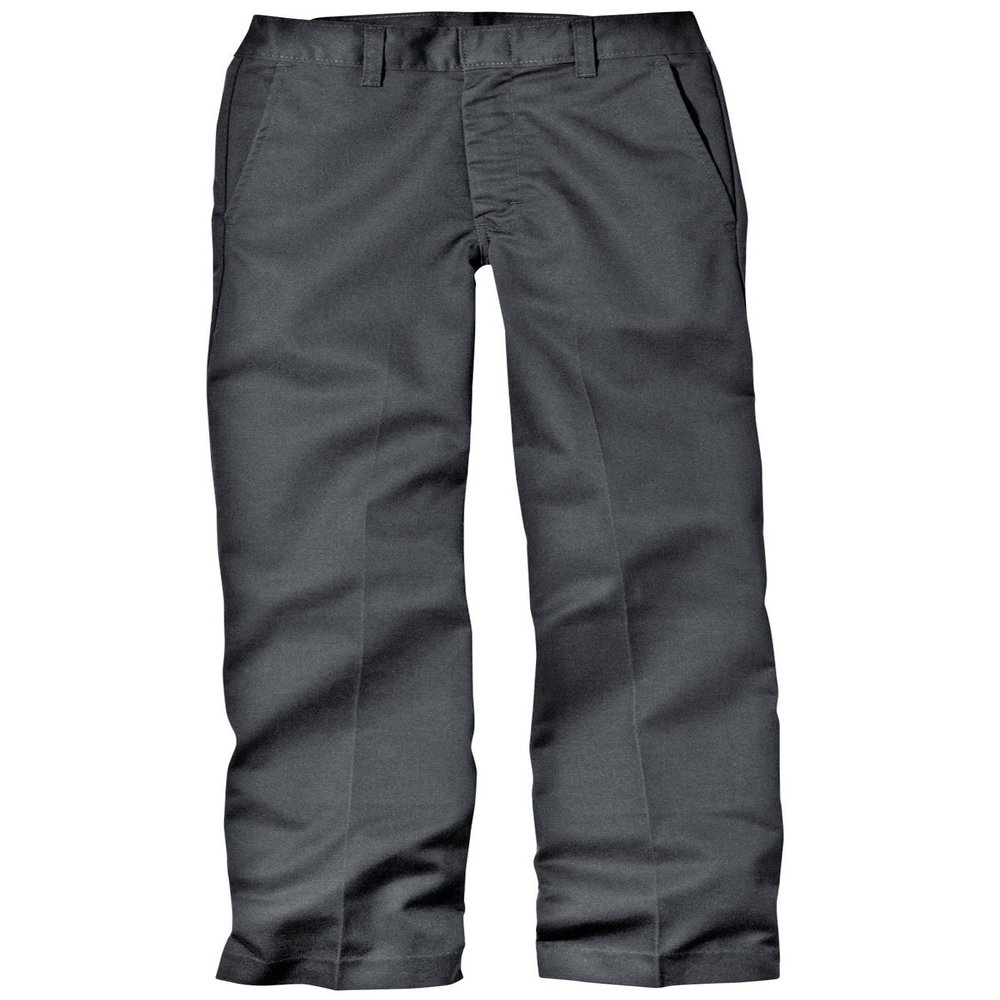 Dickies Little Boys' Classic Fit Flat Front Pant, Charcoal, 7 Regular