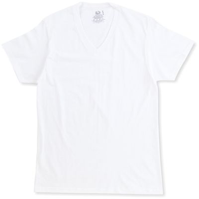 Fruit of the Loom Men's V-Neck Tee 3 Pack, White, Small(Pack of 3)