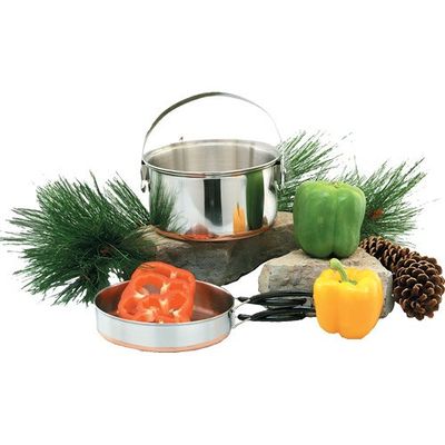 Texsport Stainless Steel Cook Pot/Fry Pan Combo