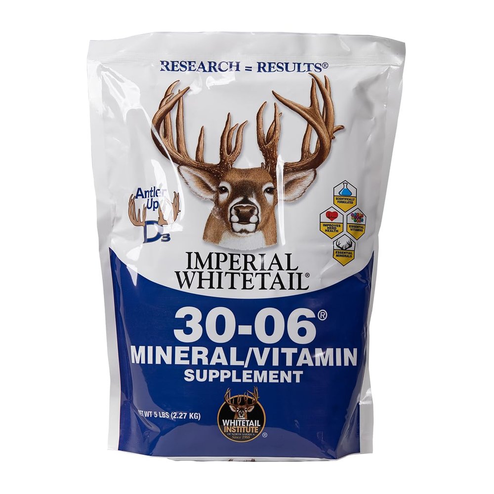 Whitetail Institute 30-06 Mineral and Vitamin Supplement for Deer Food Plots, Provides Antler-Building Nutrition and Attracts Deer, Original, 5 lbs