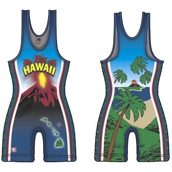 Brute Hawaii State Sublimated Wrestling Singlet - SIZE: Large