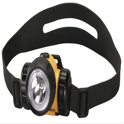 Streamlight 61200 3AA HAZ-LO 270-Lumen 5,600-Candela Class I Div 1 Intrinsically Safe LED Hard Hat Headlamp Includes Elastic & Rubber Straps, Yellow