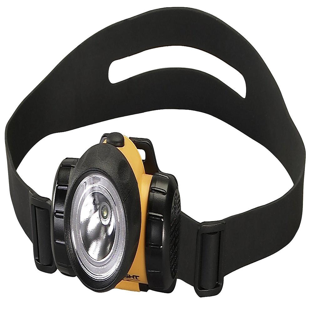 Streamlight 61200 3AA HAZ-LO 270-Lumen 5,600-Candela Class I Div 1 Intrinsically Safe LED Hard Hat Headlamp Includes Elastic & Rubber Straps, Yellow