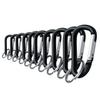 Lucky Line Aluminum Large 3-1/8" Carabiner Clip Set, Snap-Link C-Shape Heavy Duty Key Chain, Nickel-Plated Key Ring, Light Weight and Durable, Black, 10 Pack view 1