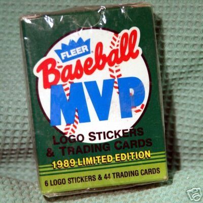 1989 Fleer Baseball MVP Trading Cards Complete 44 Card Set Plus 6 Logo Stickers