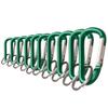 Lucky Line Aluminum Large 3-1/8" Carabiner Clip, Snap-Link C-Shape Heavy Duty Key Chain, Nickel-Plated Key Ring, Light Weight and Durable, Green, 10 Pack view 1