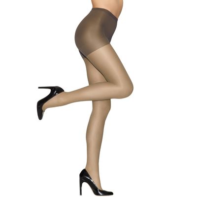 Hanes Alive Control Top Reinforced Toe Sheer Pantyhose for Ultimate Comfort and Support, Town Taupe, Size E (Pack of 1)