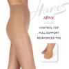 Hanes Alive Control Top Reinforced Toe Sheer Pantyhose for Ultimate Comfort and Support, Town Taupe, Size E (Pack of 1) view 4