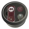 Team Golf NCAA Mississippi State Bulldogs Tin Gift Set with Retractable Divot Tool, Cap Clip, and Ball Marker Gift Set Switchblade Divot Tool, Cap Clip, & 2 Double-Sided Enamel Ball Markers, Patented Design, Less Damage to Greens, Switchblade Mechani view 1