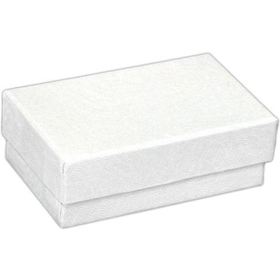 Cotton White Swirl Jewelry Charm Gift Display Box 2 5/8"