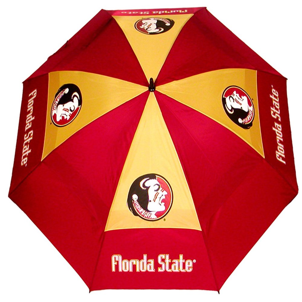 Team Golf NCAA Florida State Seminoles Golf Umbrella 62" Golf Umbrella with Protective Sheath, Double Canopy Wind Protection Design, Auto Open Button