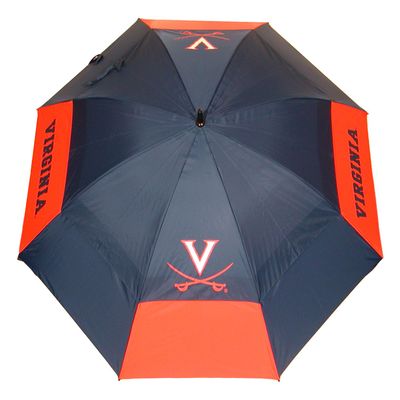 Team Golf NCAA Virginia Cavaliers Golf Umbrella 62" Golf Umbrella with Protective Sheath, Double Canopy Wind Protection Design, Auto Open Button