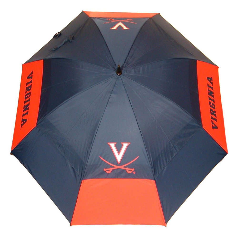 Team Golf NCAA Virginia Cavaliers Golf Umbrella 62" Golf Umbrella with Protective Sheath, Double Canopy Wind Protection Design, Auto Open Button
