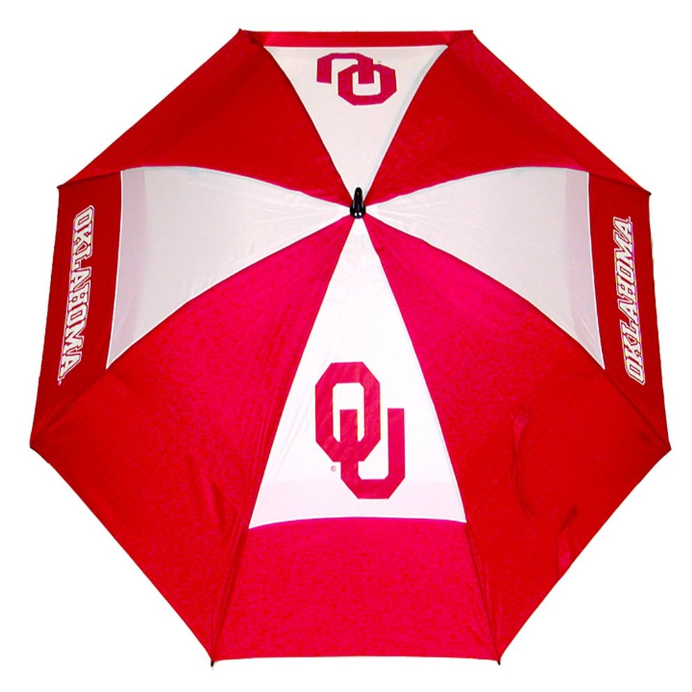 Team Golf NCAA Oklahoma Sooners Golf Umbrella 62" Golf Umbrella with Protective Sheath, Double Canopy Wind Protection Design, Auto Open Button