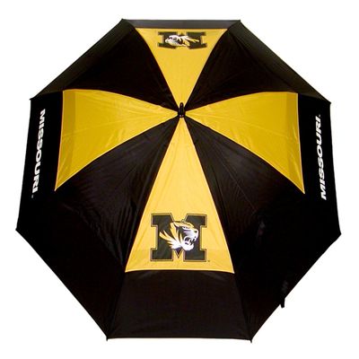 Team Golf NCAA Missouri Tigers Golf Umbrella 62" Golf Umbrella with Protective Sheath, Double Canopy Wind Protection Design, Auto Open Button