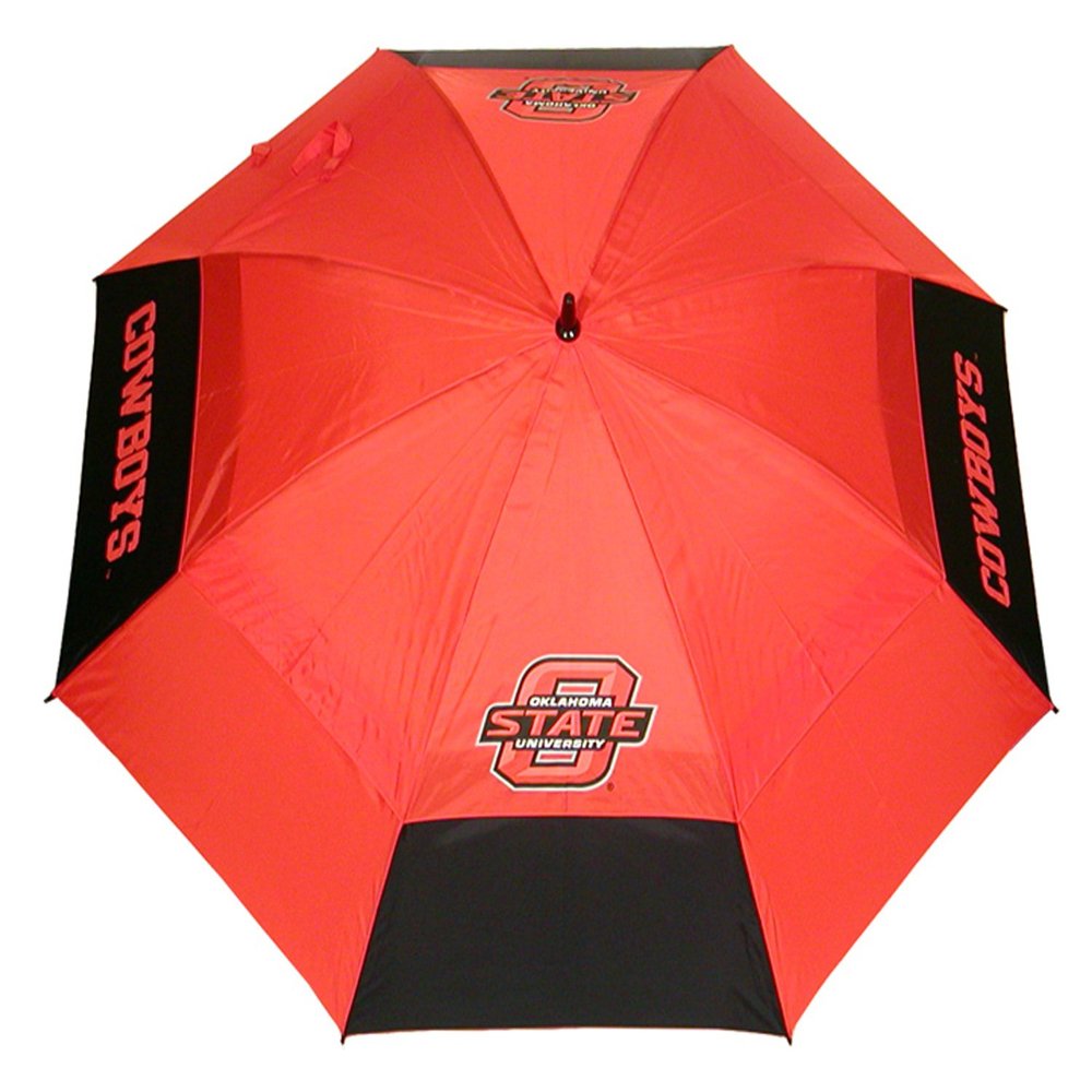 Team Golf NCAA Oklahoma State Cowboys Golf Umbrella 62" Golf Umbrella with Protective Sheath, Double Canopy Wind Protection Design, Auto Open Button
