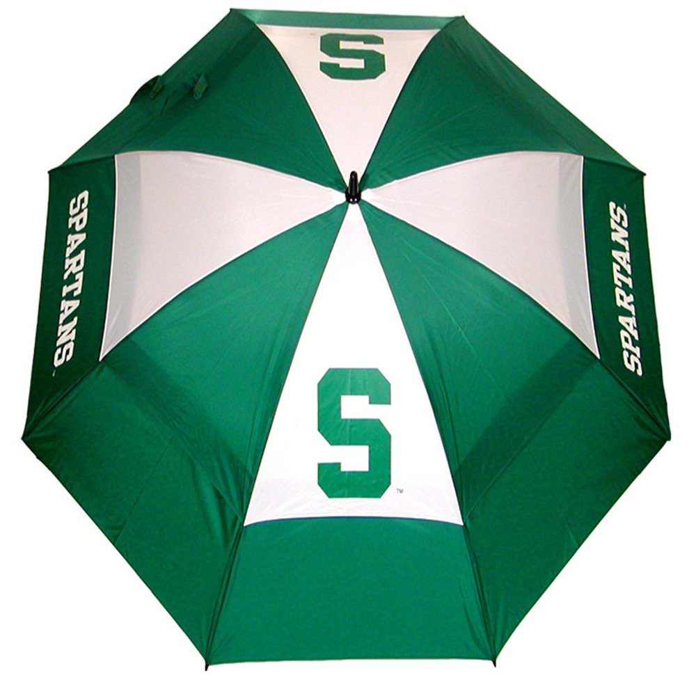 Team Golf NCAA Michigan State Spartans Golf Umbrella 62" Golf Umbrella with Protective Sheath, Double Canopy Wind Protection Design, Auto Open Button