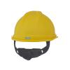 MSA 10034029 V-Gard 500 Cap Style Safety Hard Hat with 6-Point Fas-Trac III Ratchet Suspension | Polyethylene Shell, Superior Impact Protection, Self Adjusting Crown Straps - Standard Size in Yellow view 4