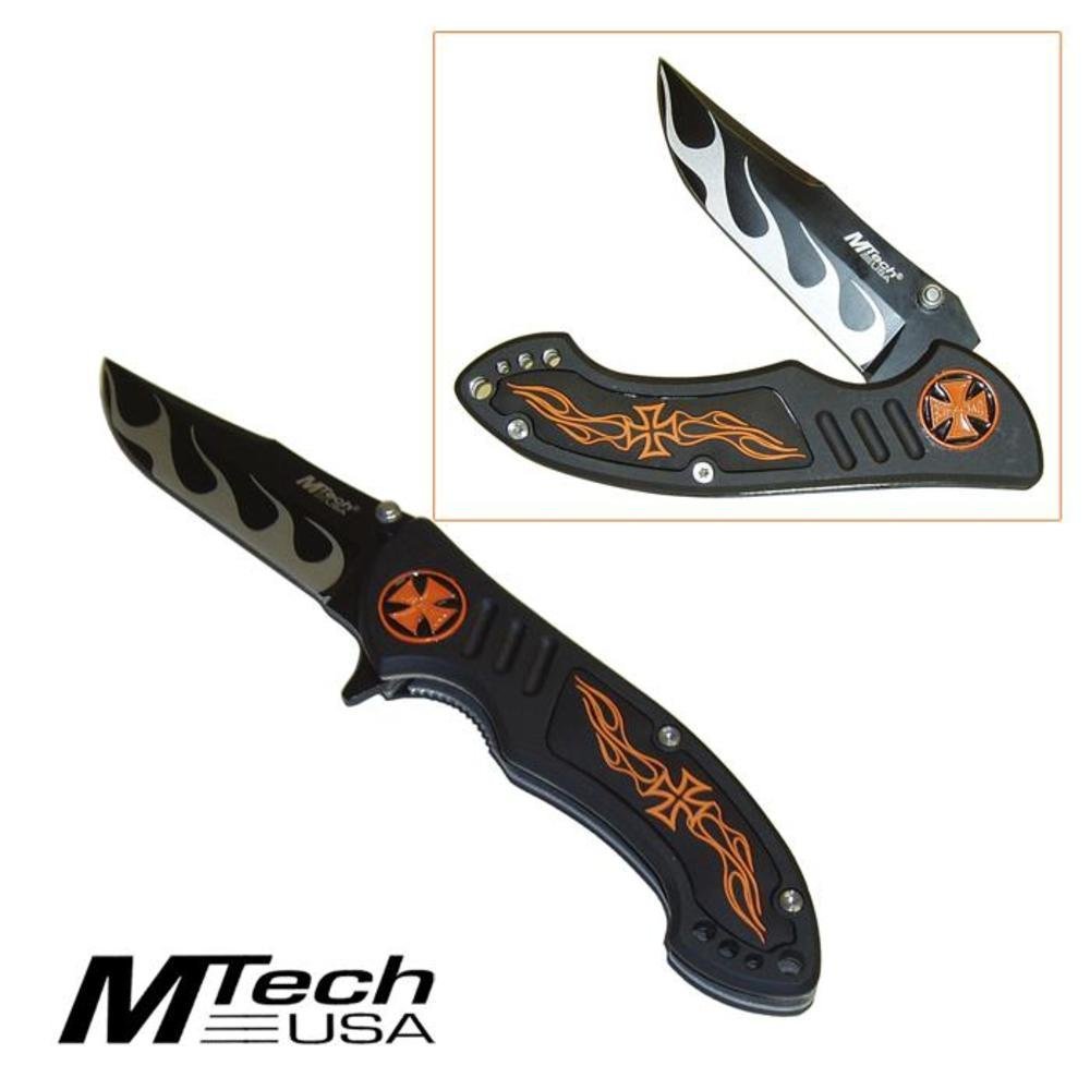 Mtech Flaming Orange Moto Cross Knife
