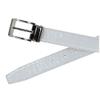 CTM Big & Tall Leather Croc Print Dress Belt with Clamp On Buckle, 48, White view 2