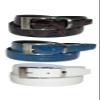 CTM Big & Tall Leather Croc Print Dress Belt with Clamp On Buckle, 48, White view 4