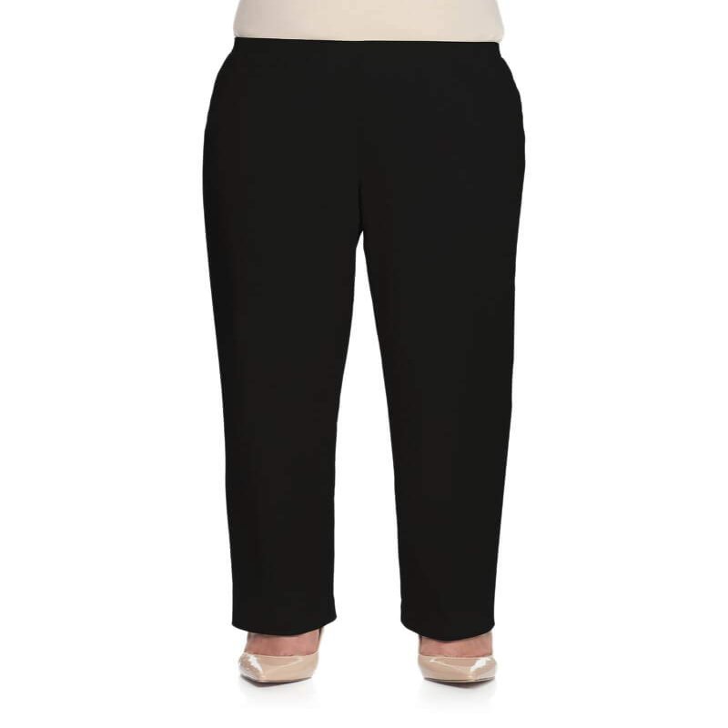 Alfred Dunner Classics Pants Black 8 Short Misses