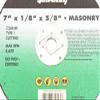 Forney 71893 Cut-Off Wheel with 5/8-Inch Arbor, Masonry Type 1, C24R-BF, 7-Inch-by-1/8-Inch view 2
