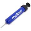 Molten Football Basketball Volleyball Pump | Valve Needle Stored in Handle | Lightweight and Reliable Inflation | Small Handheld | Blue view 1