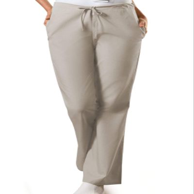 Cherokee Women's Fashionable Flare Leg Drawstring Pant, Khaki, Medium