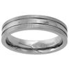 5mm Titanium Stripe Center Pipe Cut Wedding Band Ring for Men Comfort Fit Size 13 view 1