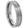 5mm Titanium Stripe Center Pipe Cut Wedding Band Ring for Men Comfort Fit Size 13 view 3