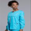 Cherokee Women's Snap Front Warm Up Jacket, Turquoise, 4X-Large view 2