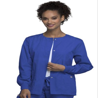 Cherokee Women's Snap Front Warm Up Jacket, Royal, X-Large