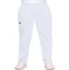 CHEROKEE Women's Workwear Elastic Waist Cargo Scrubs Pant, White, X-Large-Petite view 1