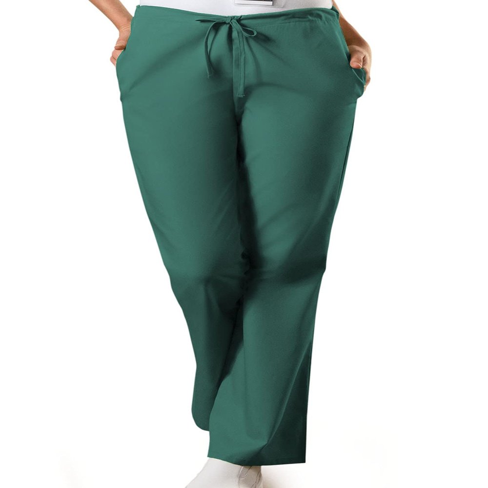 Cherokee Women's Fashionable Flare Leg Drawstring Pant, Hunter, Medium-Tall