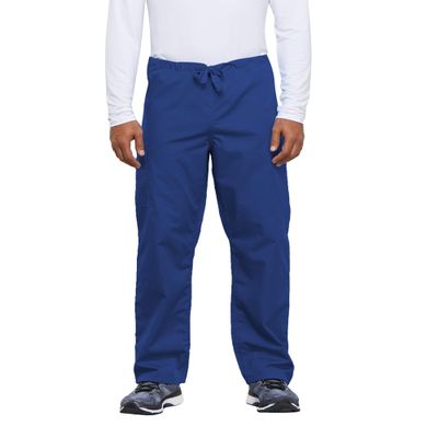 Cherokee Men's Originals Unisex Drawstring Cargo Scrub Pant, Royal, Medium/Short