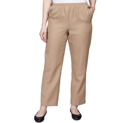 Alfred Dunner Women's Solid Medium Pant Size 8 Tan
