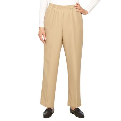 Alfred Dunner Women's Solid Medium Pant Size 10 Tan