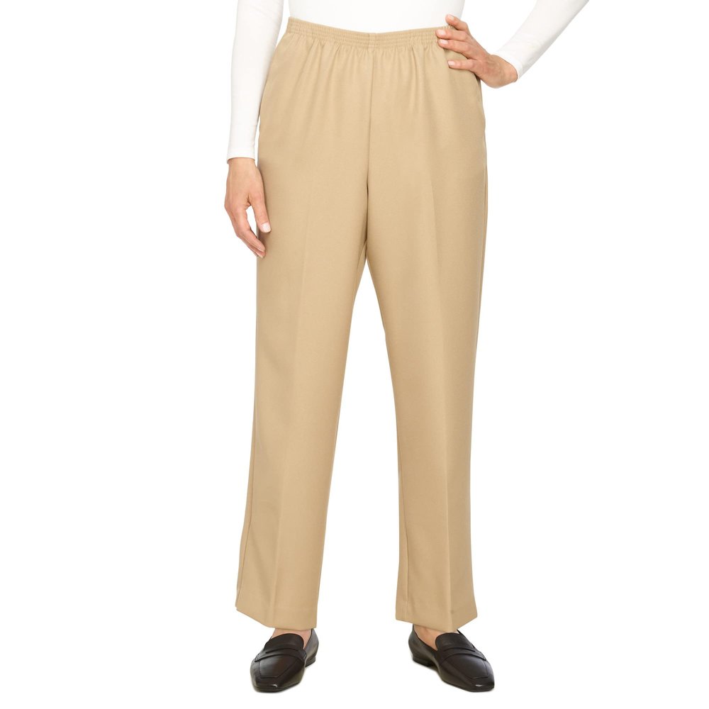 Alfred Dunner Women's Solid Medium Pant Size 10 Tan