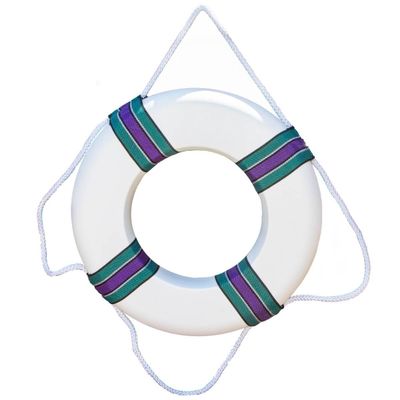 SWIMLINE HYDROTOOLS Life Preserver Ring Pool Buoy |Soft Foam Personalized Life Ring | 18" Diameter | Dual-Use Life Safety Decoration | Includes Life Preserver Surround Rope | Lightweight & Durable