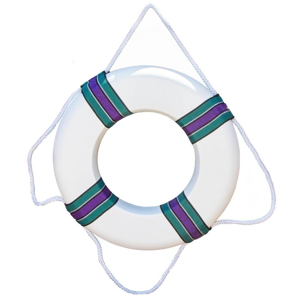 SWIMLINE HYDROTOOLS Life Preserver Ring Pool Buoy |Soft Foam Personalized Life Ring | 18" Diameter | Dual-Use Life Safety Decoration | Includes Life Preserver Surround Rope | Lightweight & Durable